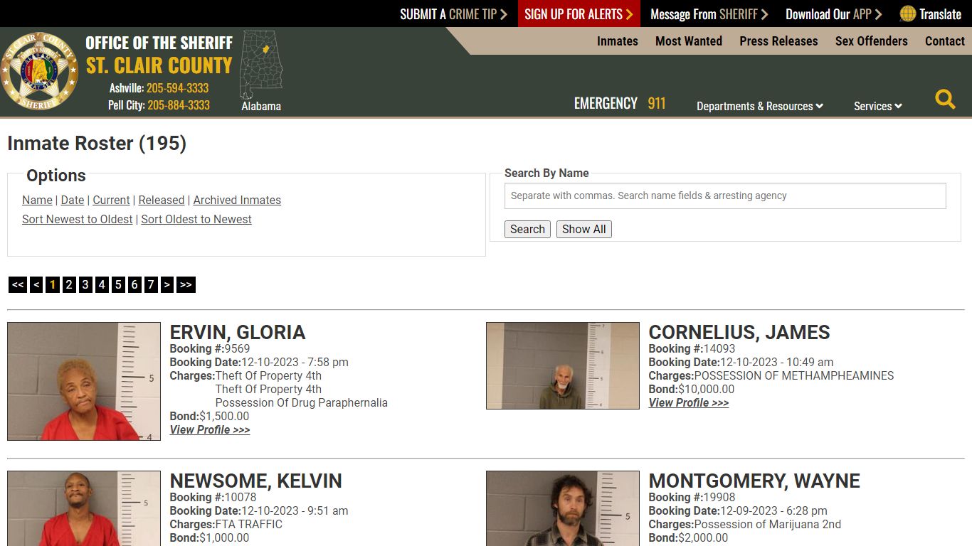 Inmate Roster - Current Inmates Booking Date Descending - St. Clair ...